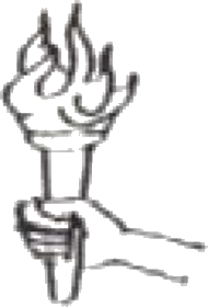 दायाँ हातले समातेको मसाल